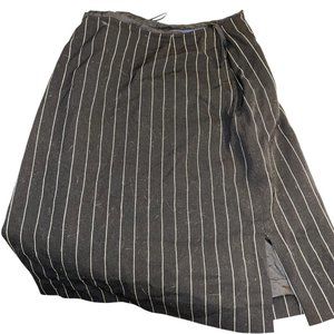 Ralph Lauren vintage black white pin stripe short career work skirt 2